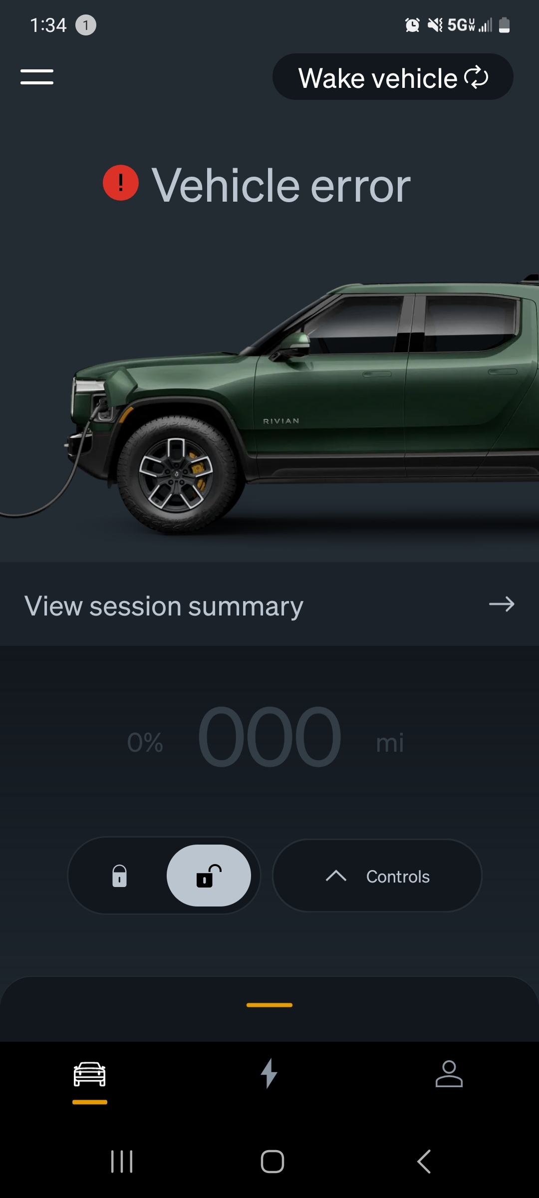 Rivian R1T R1S Vehicle error on home charging 1000005937