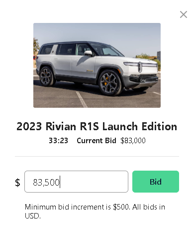 Rivian R1T R1S Weird inversion in R1S auction prices vs list prices 1690570013112