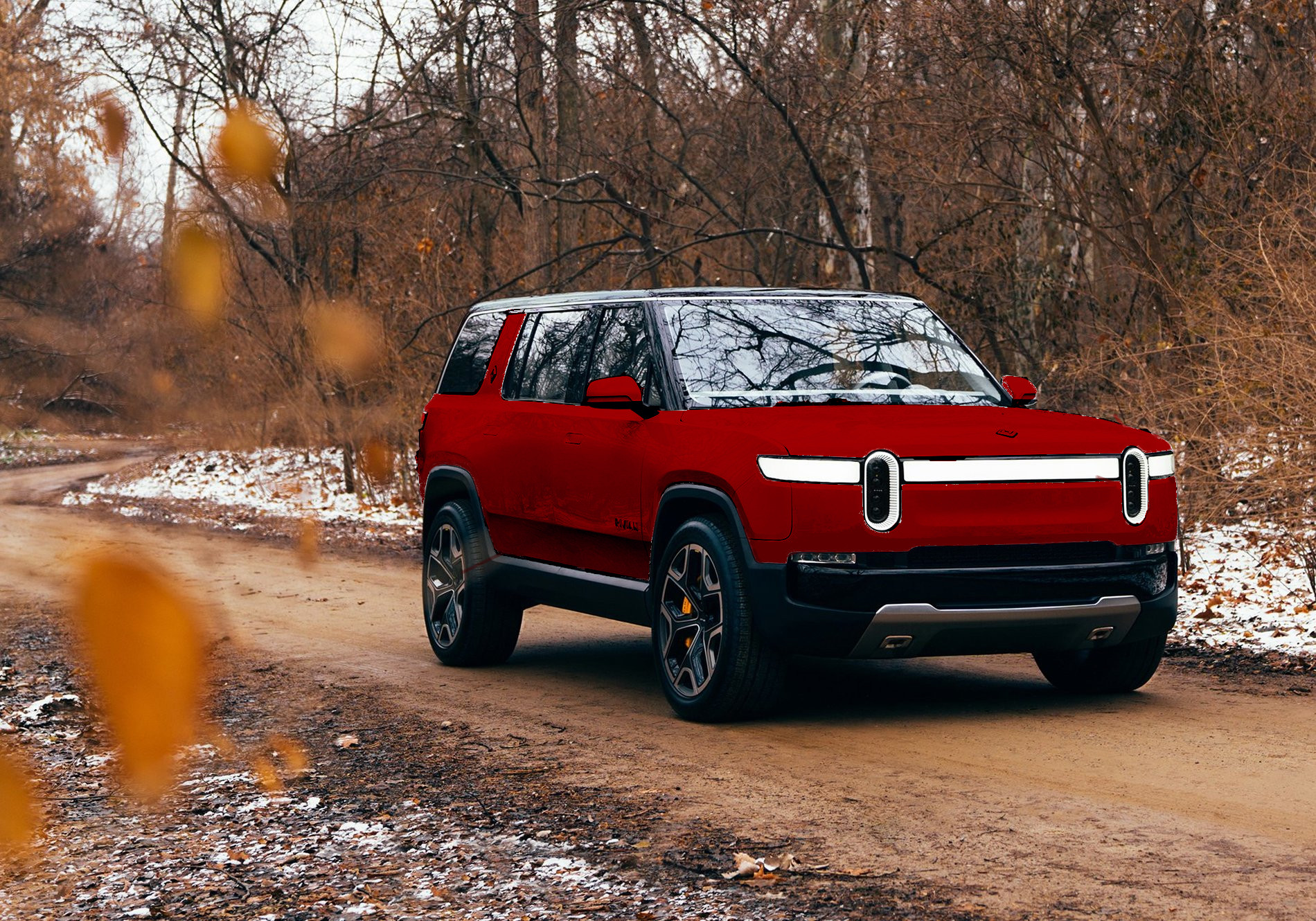 Rivian R1T R1S Unofficial color thread for R1S (with renderings) deep-red-rivian-r1s-suv