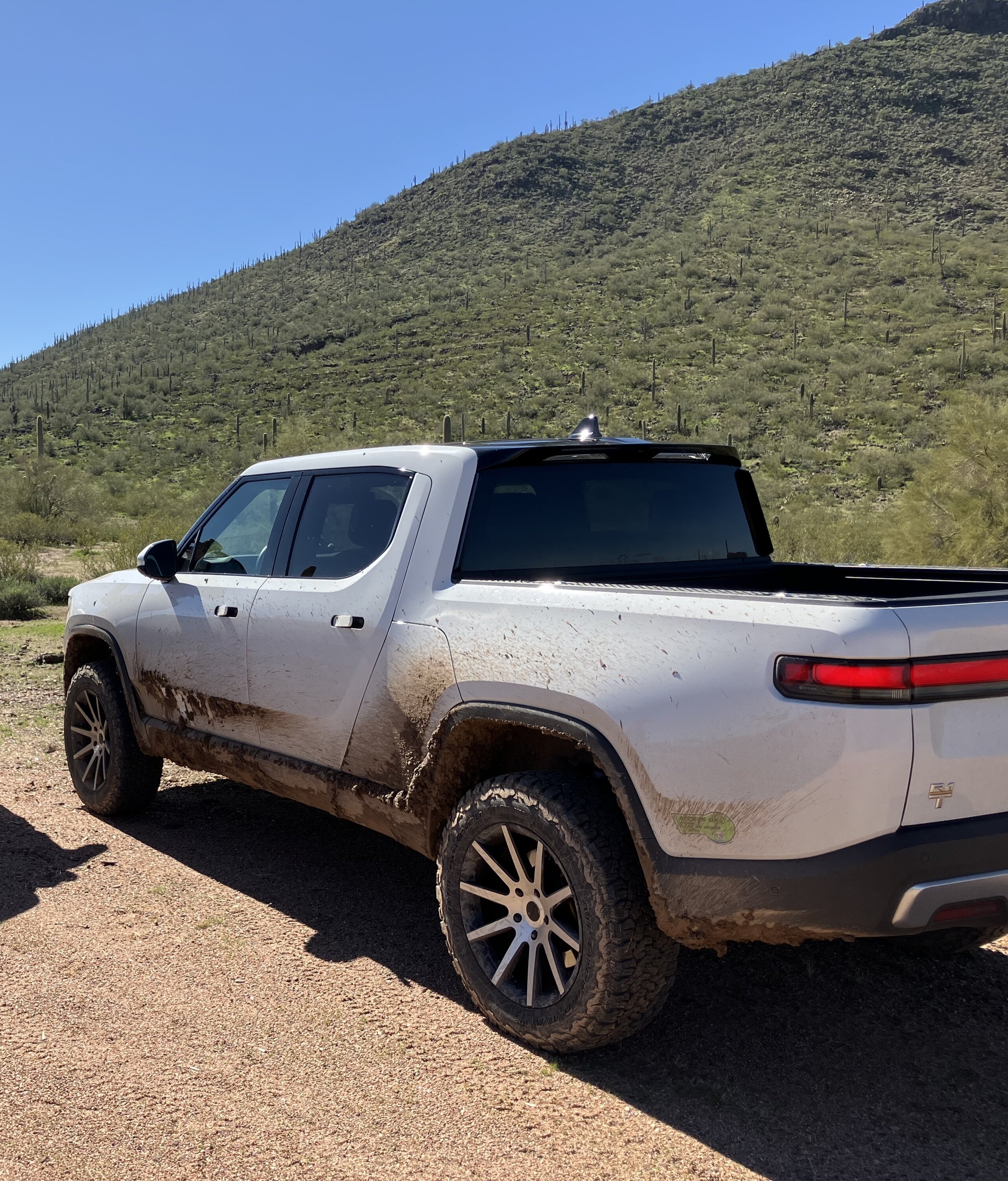 Rivian R1T R1S Fun in the Tucson Sun - mud and other debris offroading IMG_3527