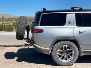 Rivian R1T R1S Rigid Armor hitch spare tire carrier for R1S -- installed photos & review IMG_3828