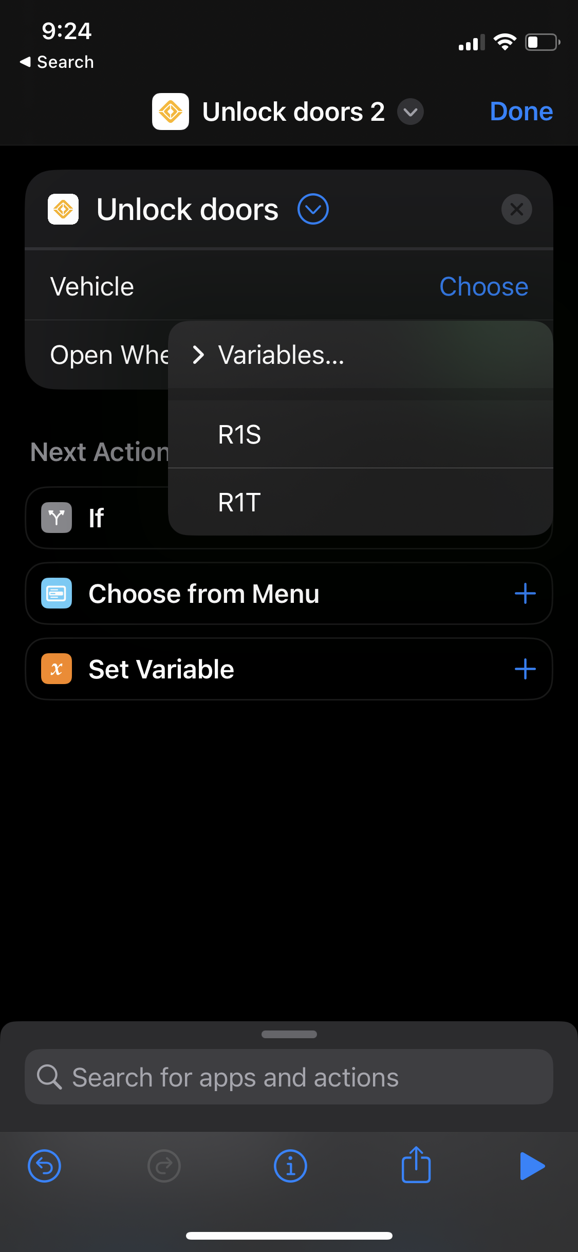 Rivian R1T R1S Action Shortcuts for iPhone: How-To IMG_4306