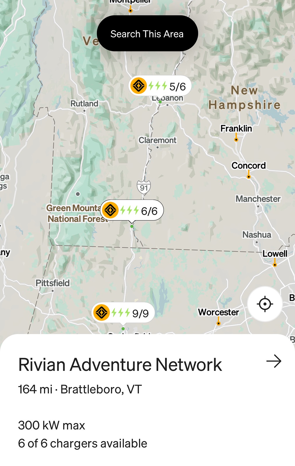 Rivian R1T R1S RAN Rivian Charging Stations Locations Map via Google Maps IMG_8462