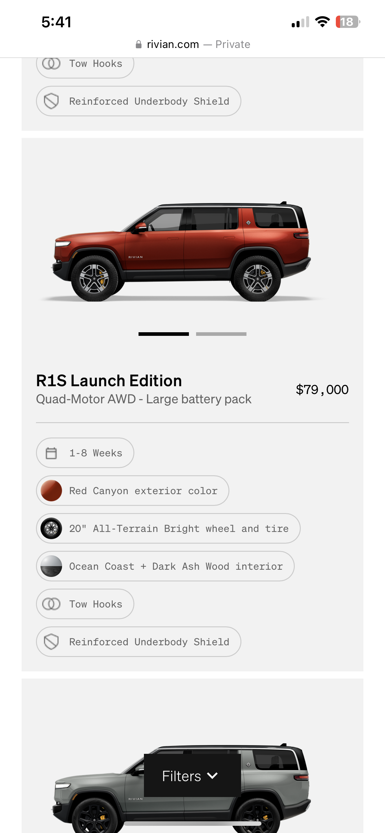 Rivian R1T R1S R1S Shop access live with lots of inventory! IMG_9704