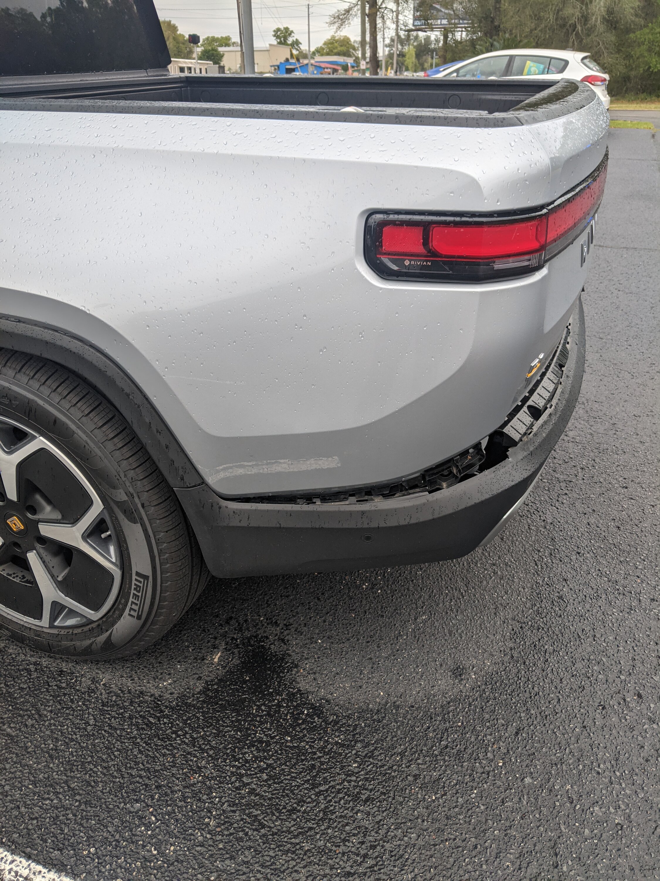 Rivian R1T R1S Damage results from 7K lbs R1T vs Civic in collision PXL_20230318_213616976