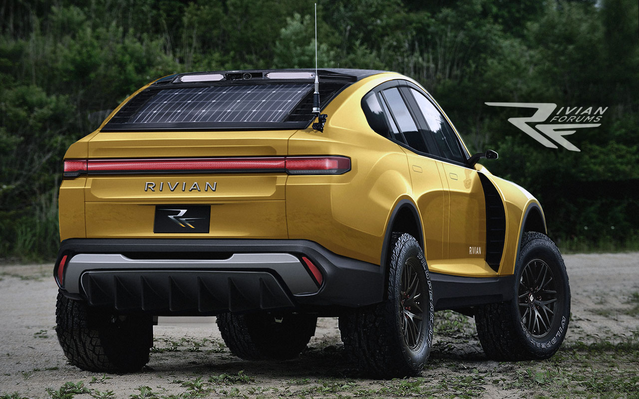 Rivian Rivian R2R Rally Model Imagined! R1X-rear-yellow