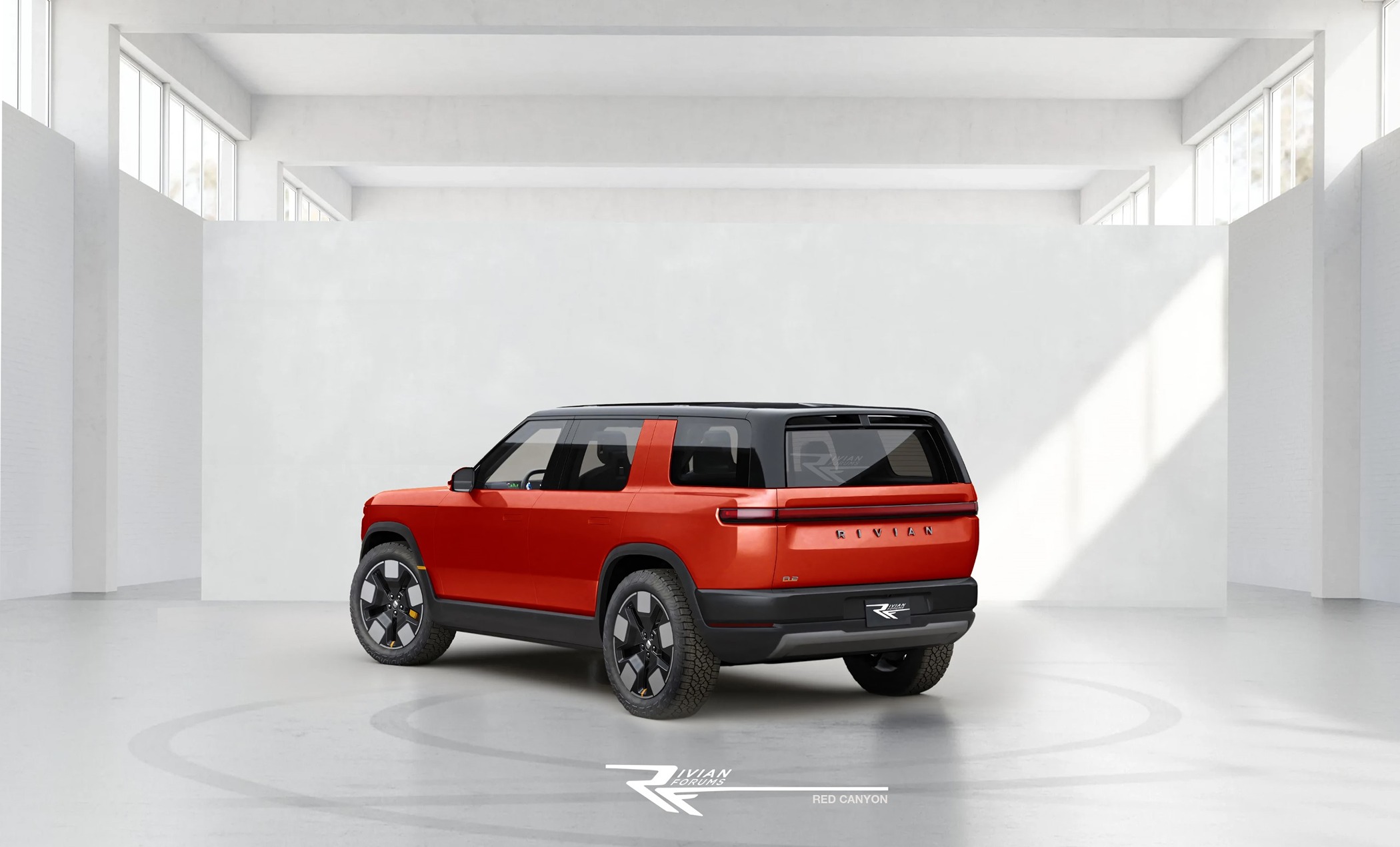 Rivian R1T R1S R2 Canyon Red (Colors Preview) 🎨 R2-Rear Red Canyon