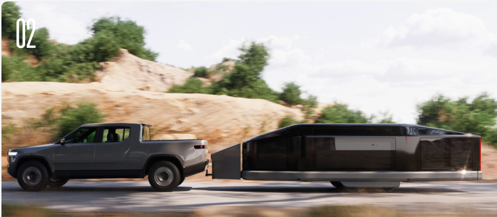 Rivian R1T R1S Lightship Electric RV Trailer: travel trailer with solar panels and a self-propulsion system Screenshot 2023-03-08 at 2.40.54 PM
