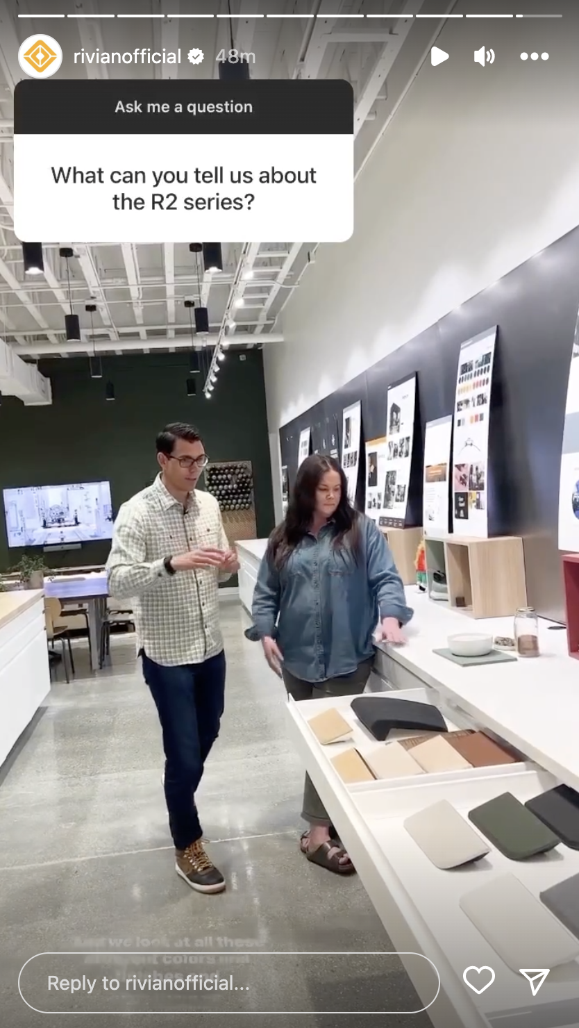 Rivian R1T R1S New Rivian colors EVERGREEN and SLATE revealed by RJ on "Ask Rivian" segment (watch inside) Screenshot 2023-05-26 at 11.01.53 AM