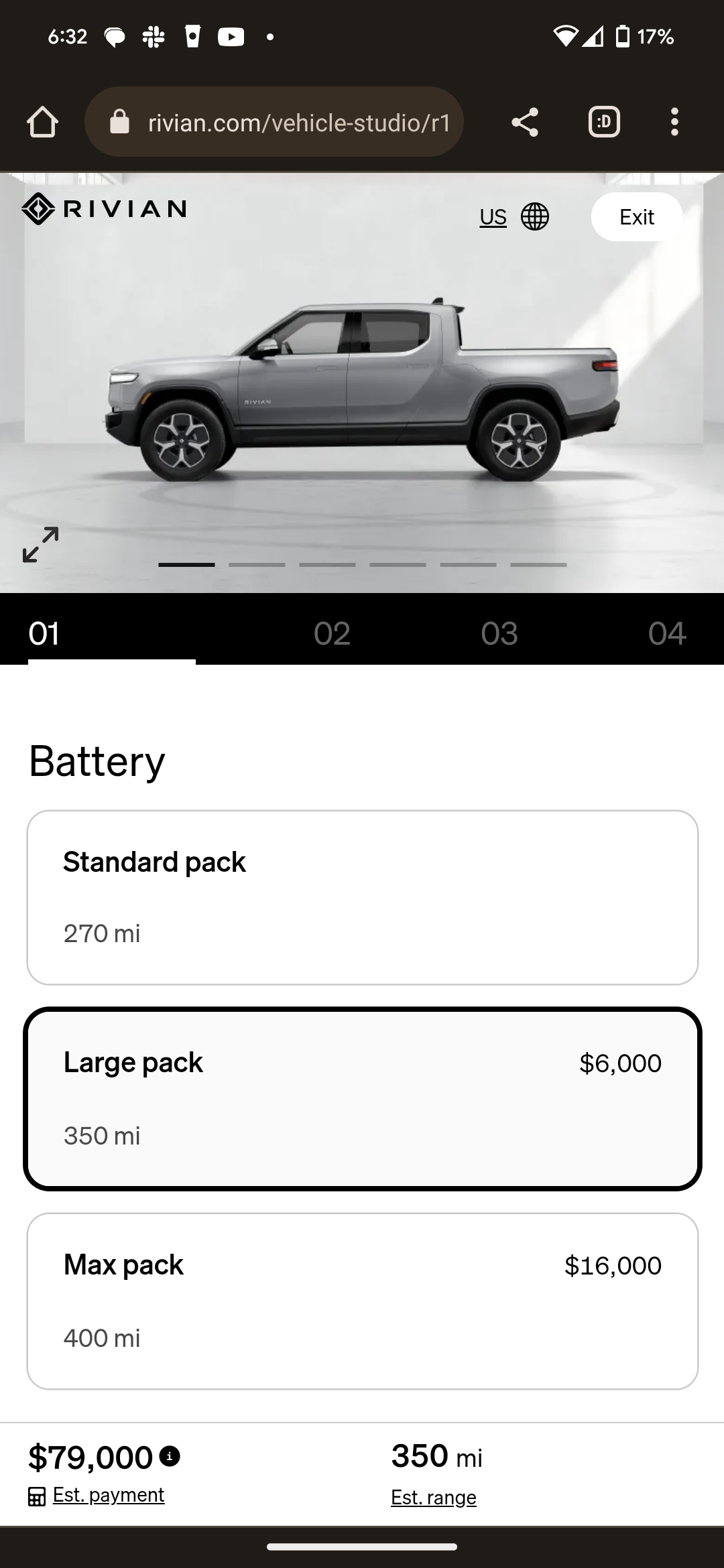Rivian R1T R1S Rivian R1T Dual-Motor Large Pack Gets Over 350 Miles Range (Official EPA Figures Posted) Screenshot_20230815-183253