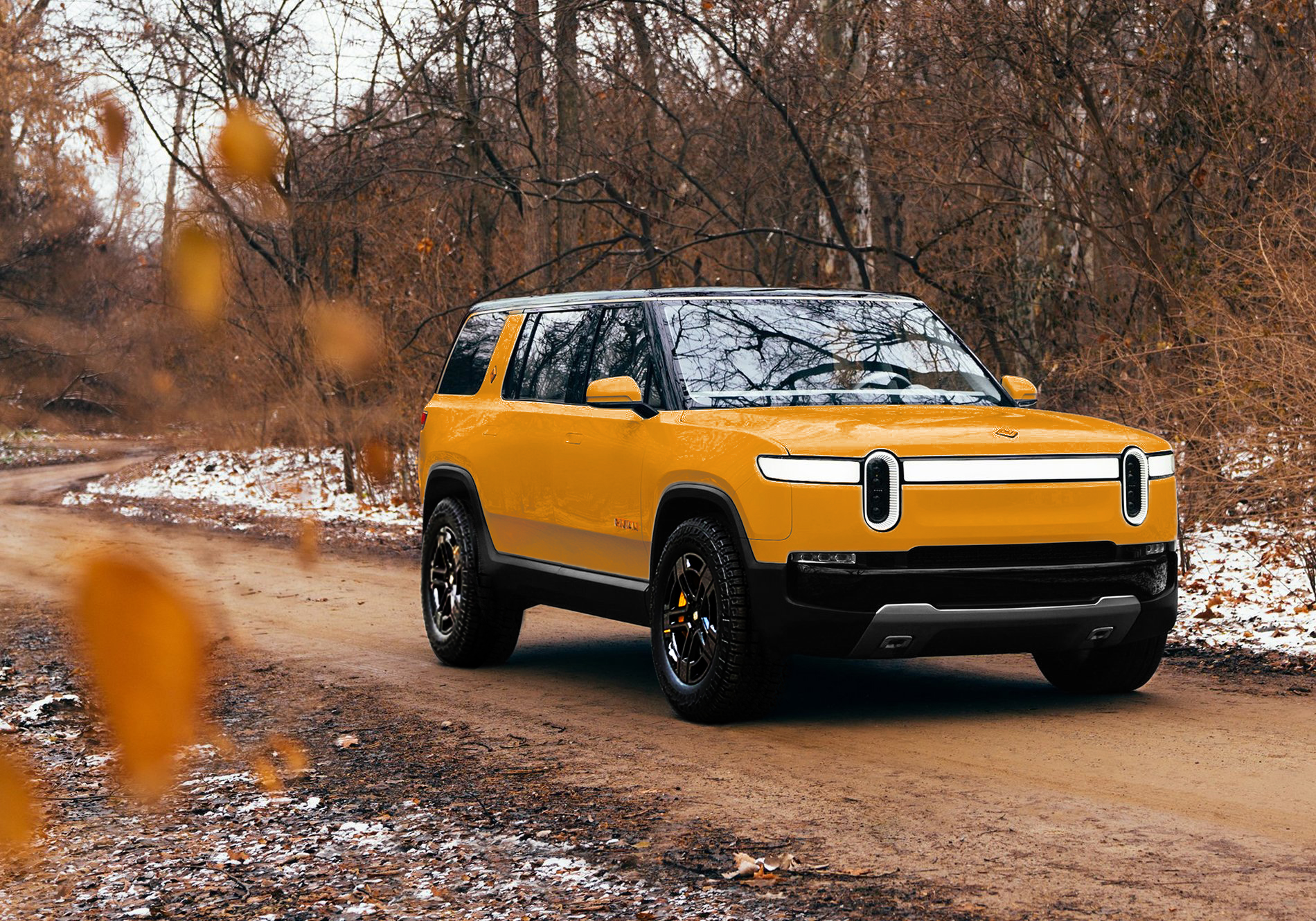 Rivian R1T R1S Unofficial color thread for R1S (with renderings) Yellow-Rivian-R1S-SUV