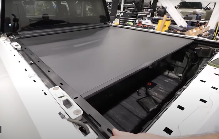 JerryRigEverything  2 year R1T review video w/ look @ tonneau cover and windshield replacement