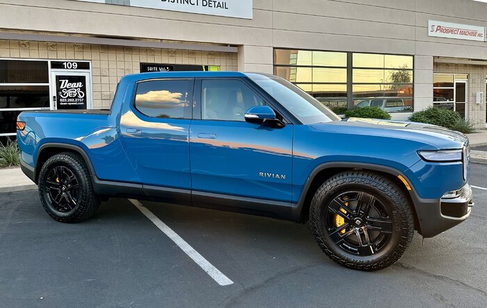 STEK Dynoshield Full Body PPF Wrap; STEK NEX Series Tint 35/70; Modesta BC04 Ceramic Coating -- on Rivian Blue R1T