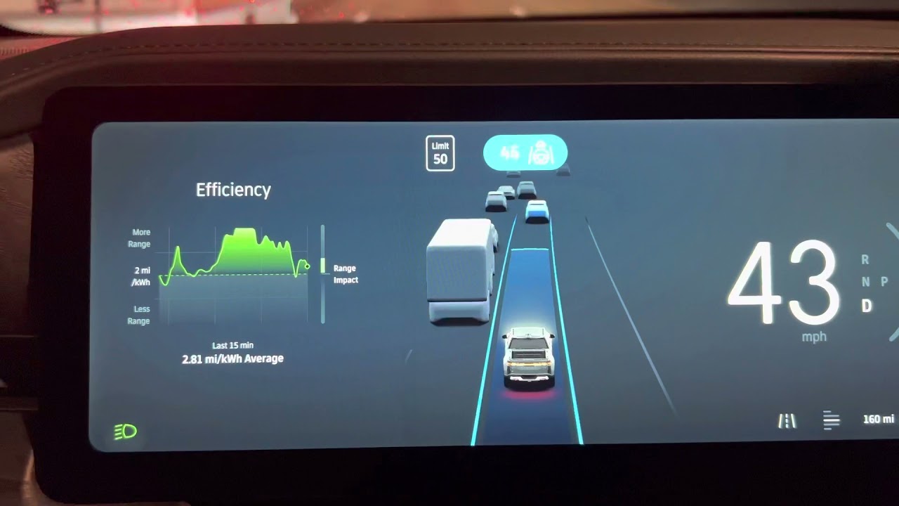 Video of Rivian DRIVER Hands Free Driving Graphics Quick Test